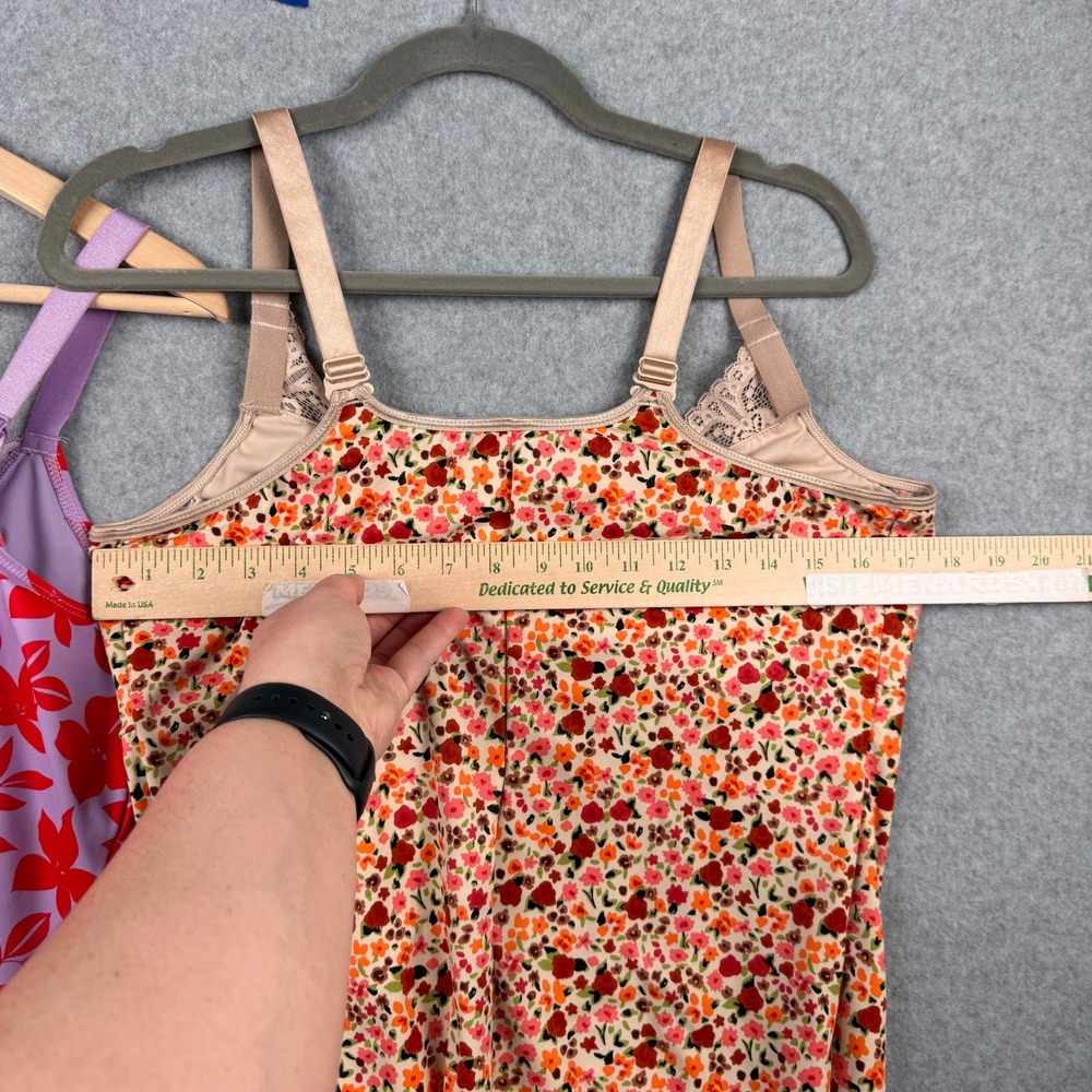 Ruby Ribbon Camisole LOT x 2 Womens Size 42 Floral Lace Trim Shaping Stretch - Picture 10 of 12